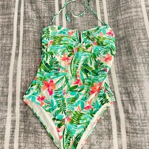 Old Navy One Piece Swimsuit - Green and Pink Floral
